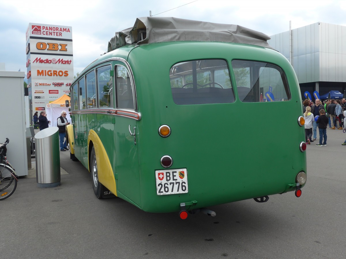 (160'830) - STI Thun - Nr. 15/BE 26'776 - Saurer/Gangloff (ex AvH Heimenschwand Nr. 5) am 23. Mai 2015 in Thun, Arena Thun