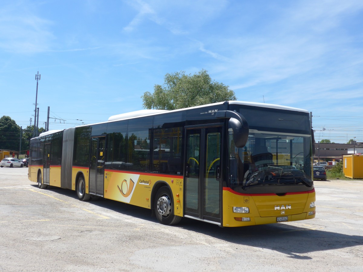 (161'276) - CarPostal Ouest - VD 495'042 - MAN am 28. Mai 2015 in Yverdon, Garage