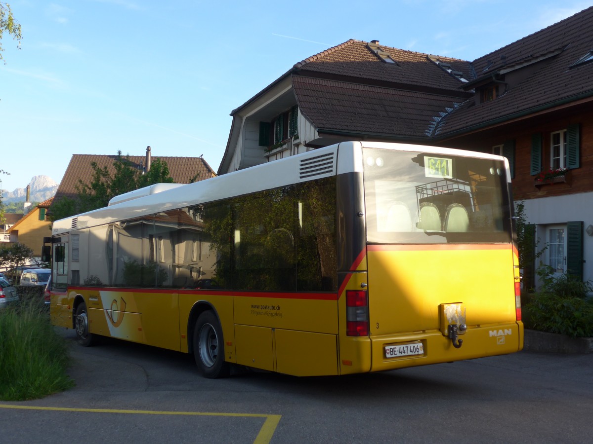 (161'416) - Engeloch, Riggisberg - Nr. 3/BE 447'406 - MAN am 28. Mai 2015 in Riggisberg, Garage