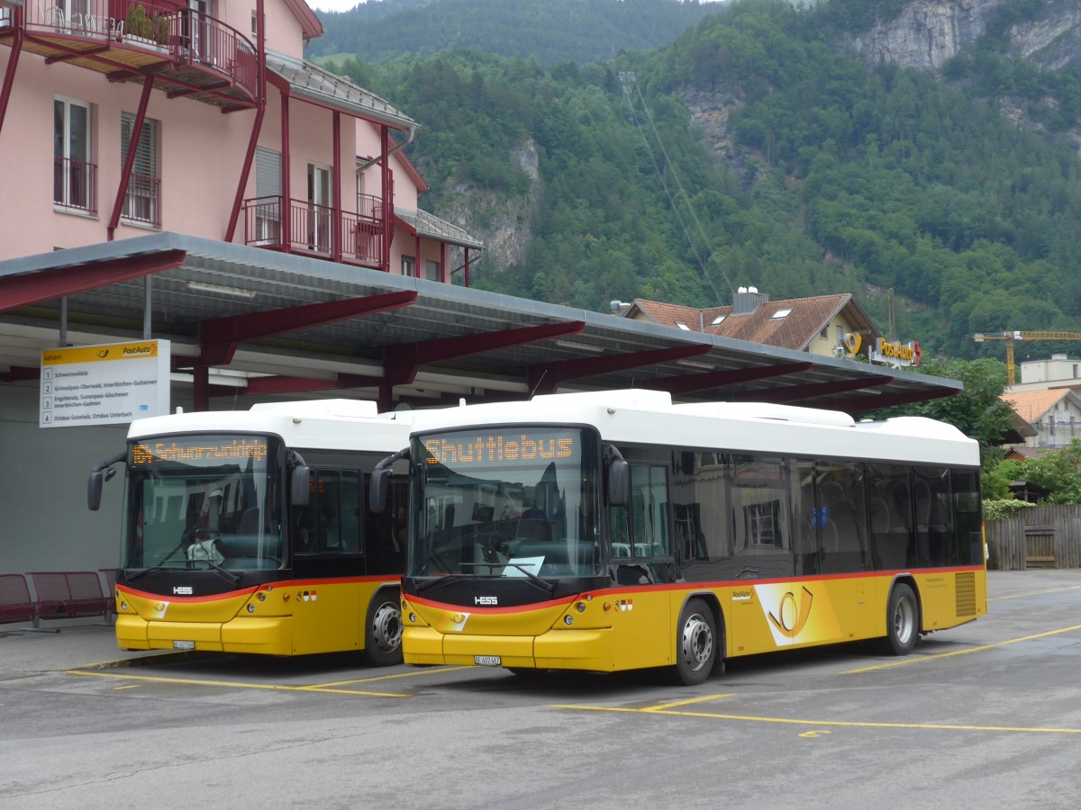 (162'141) - AVG Meiringen - Nr. 67/BE 402'467 - Scania/Hess (ex Nr. 76; ex Steiner, Messen) am 14. Juni 2015 in Meiringen, Postautostation