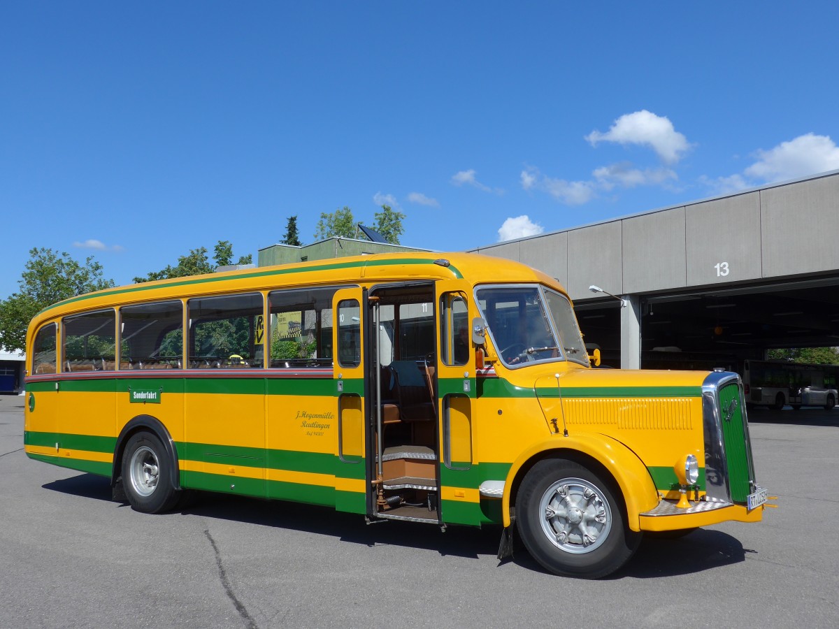 (162'552) - Hogenmller, Reutlingen - RT-LC 52H - Saurer/R&J (ex AvH Heimenschwand Nr. 1) am 24. Juni 2015 in Reutlingen, Betriebshof