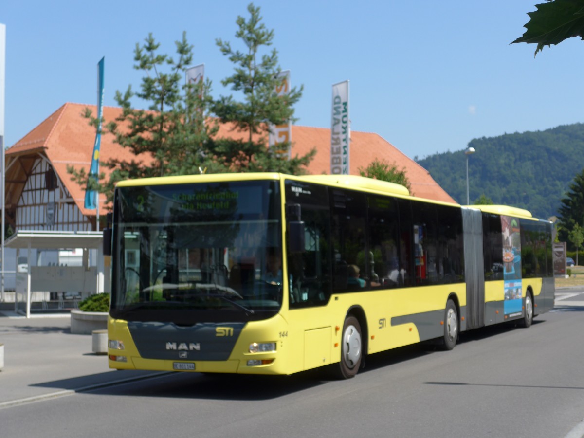 (163'069) - STI Thun - Nr. 144/BE 801'144 - MAN am 14. Juli 2015 in Thun, Zentrum Oberland