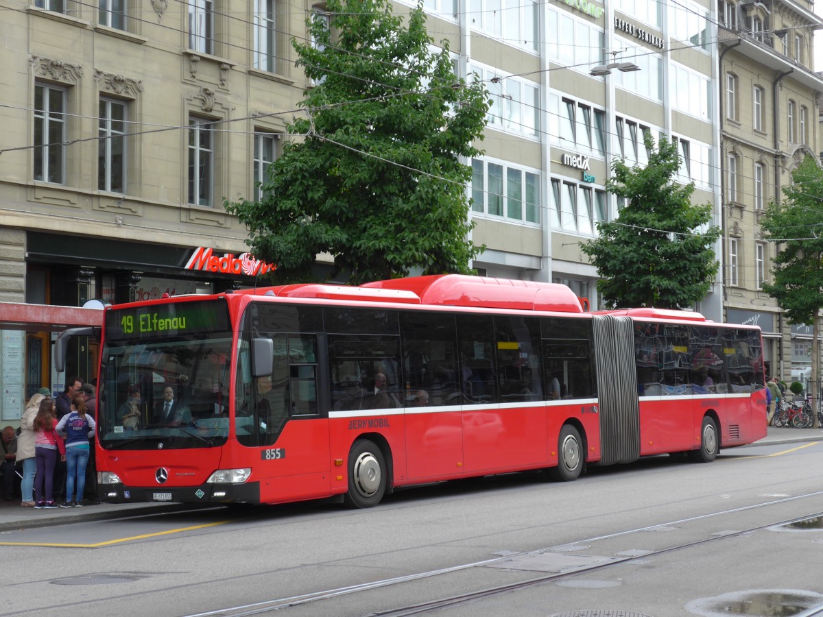 (163'456) - Bernmobil, Bern - Nr. 855/BE 671'855 - Mercedes am 15. August 2015 beim Bahnhof Bern