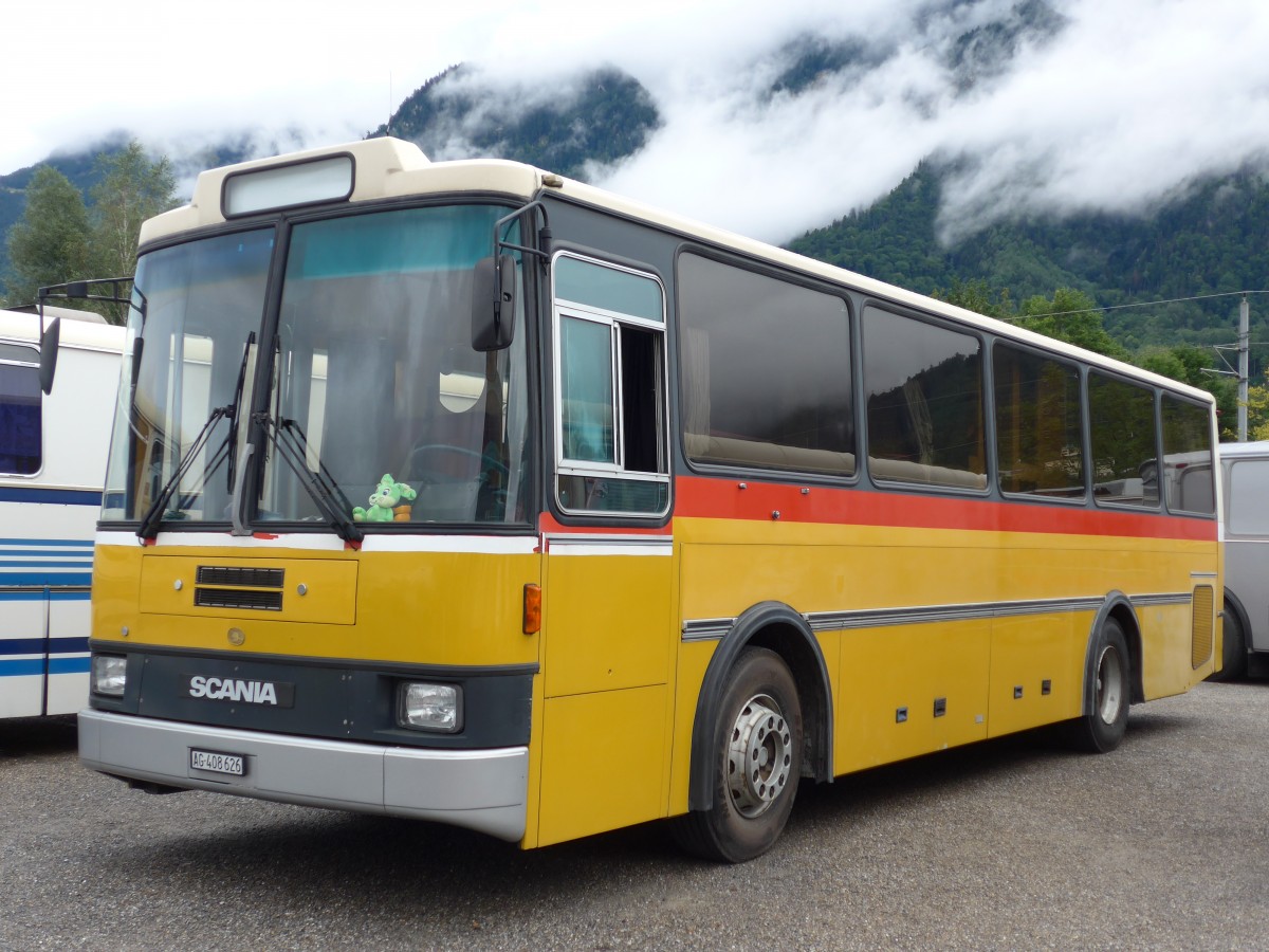 (163'565) - Aus der Schweiz: Schneller, Mgenwil - AG 408'626 - Scania/Lauber (ex Dubuis, Savise) am 16. August 2015 in Schaan, Wohnbustreffen