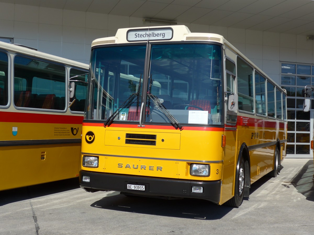 (163'887) - Kolb, Matten - Nr. 3/BE 93'915 - Saurer/R&J (ex Schmocker, Stechelberg Nr. 3; ex Nr. 1; ex Gertsch, Stechelberg Nr. 1) am 29. August 2015 in Oberkirch, CAMPUS Sursee