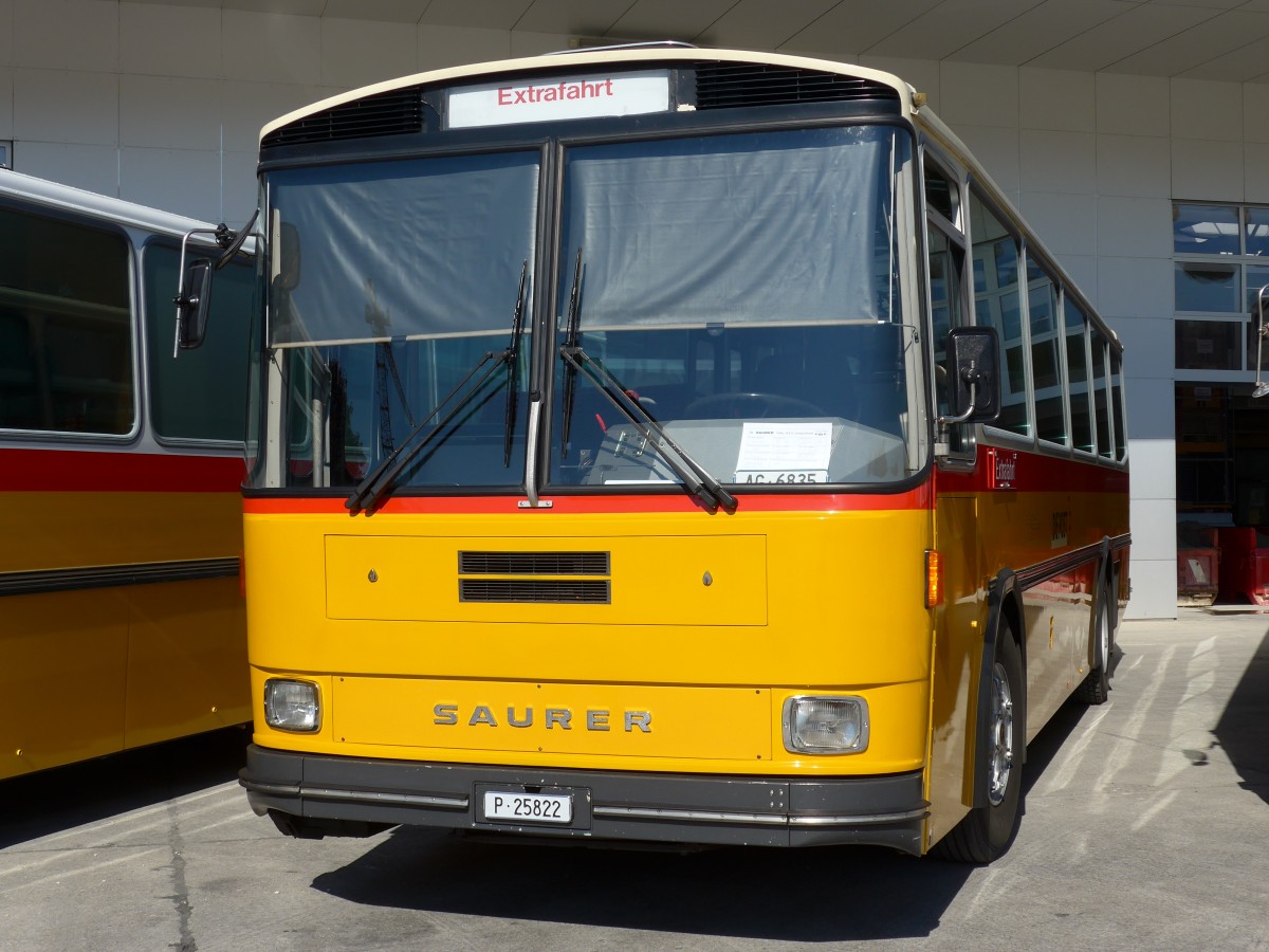 (163'891) - Gautschi, Suhr -  P 25'822  - Saurer/Tscher (ex Ltscher, Neuheim Nr. 200; ex Cartek, Regensdorf; ex P 25'822) am 29. August 2015 in Oberkirch, CAMPUS Sursee