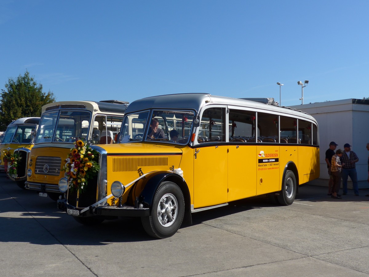 (163'894) - Suter, Herznach - AG 29'132 - Saurer/Tscher (ex Geissmann, Hgglingen; ex P 23'070) am 29. August 2015 in Oberkirch, CAMPUS Sursee