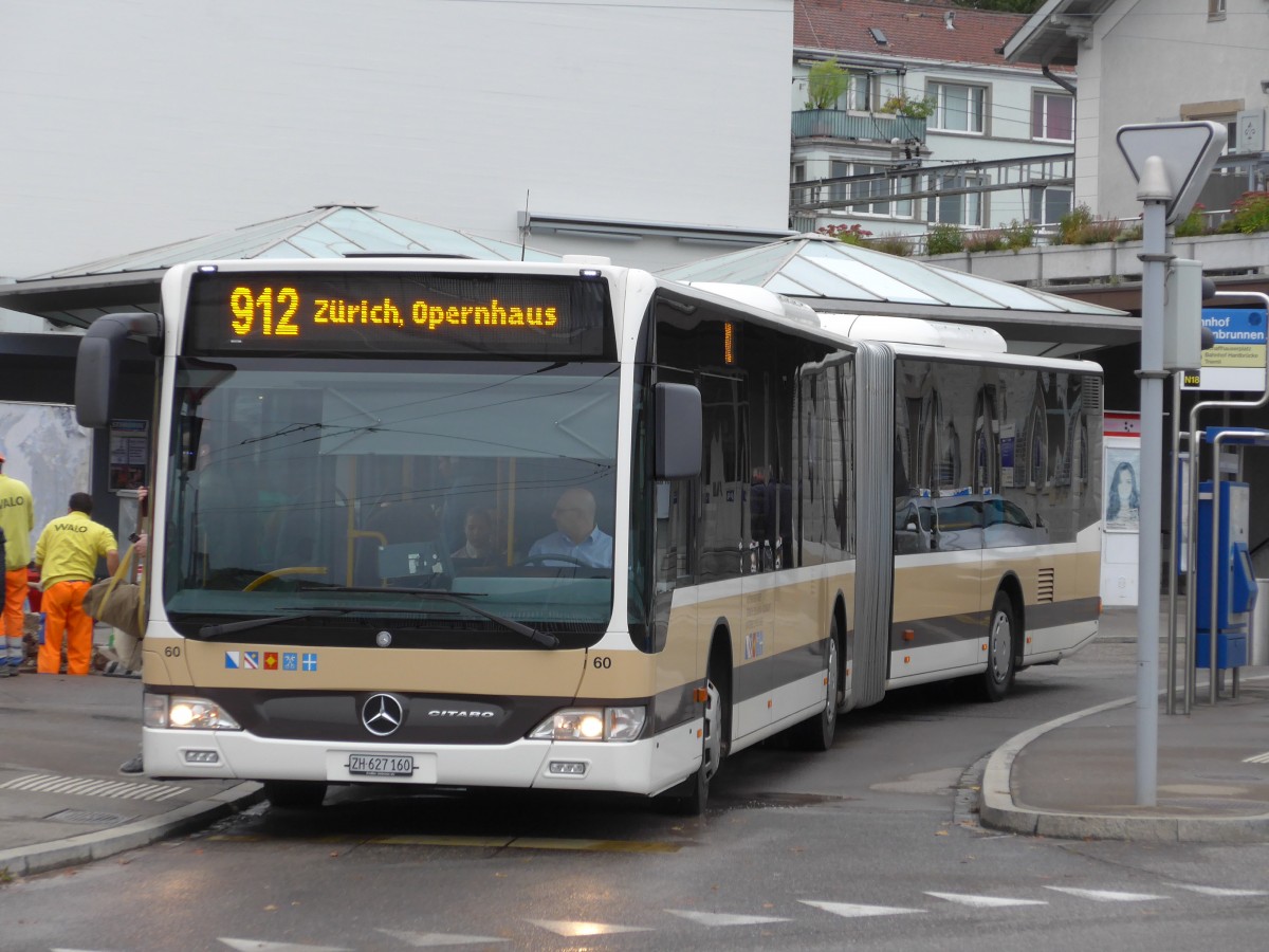 (164'971) - AZZK Zollikon - Nr. 60/ZH 627'160 - Mercedes am 17. September 2015 beim Bahnhof Zrich-Tiefenbrunnen