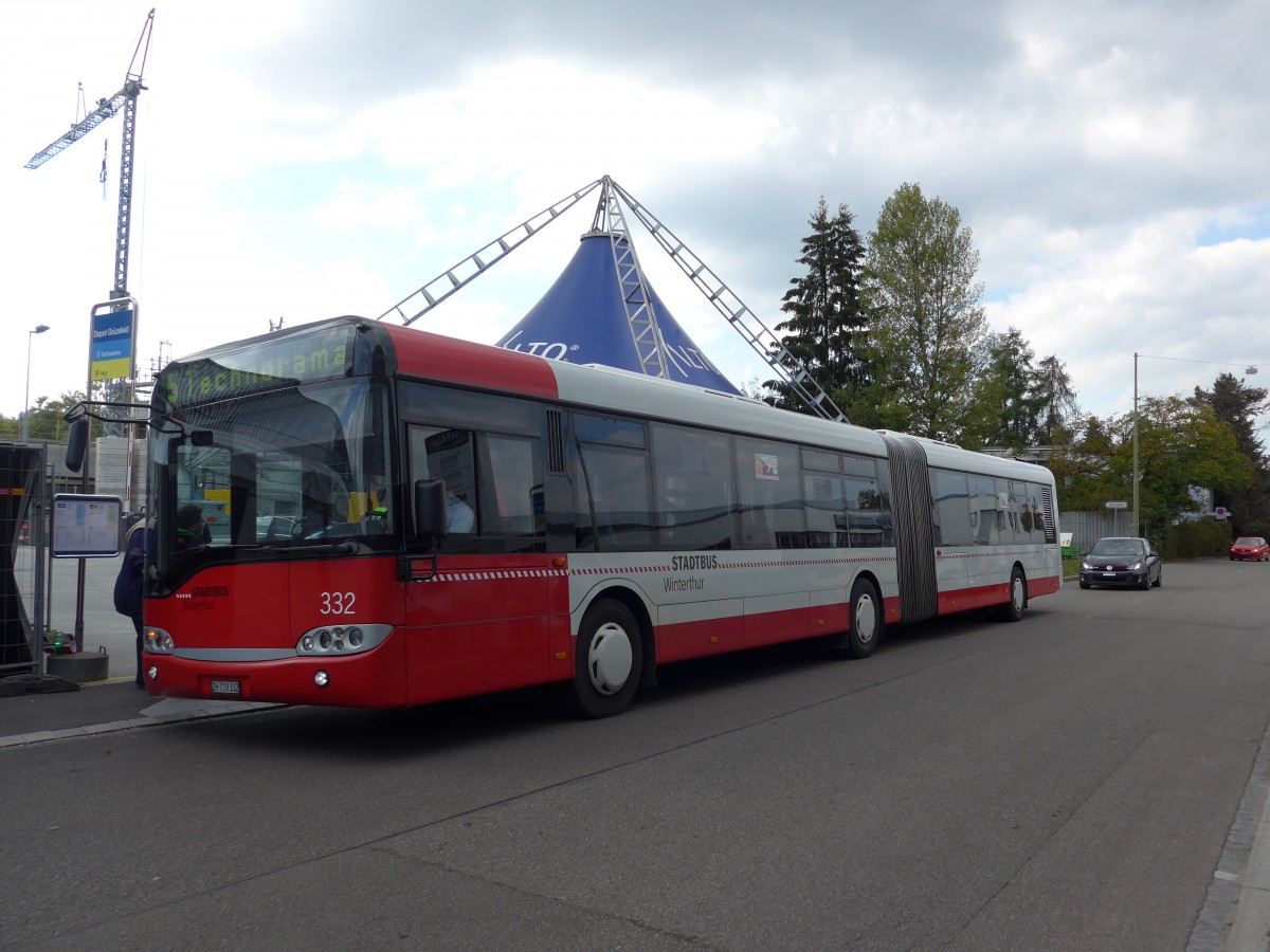 (165'902) - SW Winterthur - Nr. 332/ZH 719'332 - Solaris am 26. September 2015 in Winterthur, Depot Grzefeld