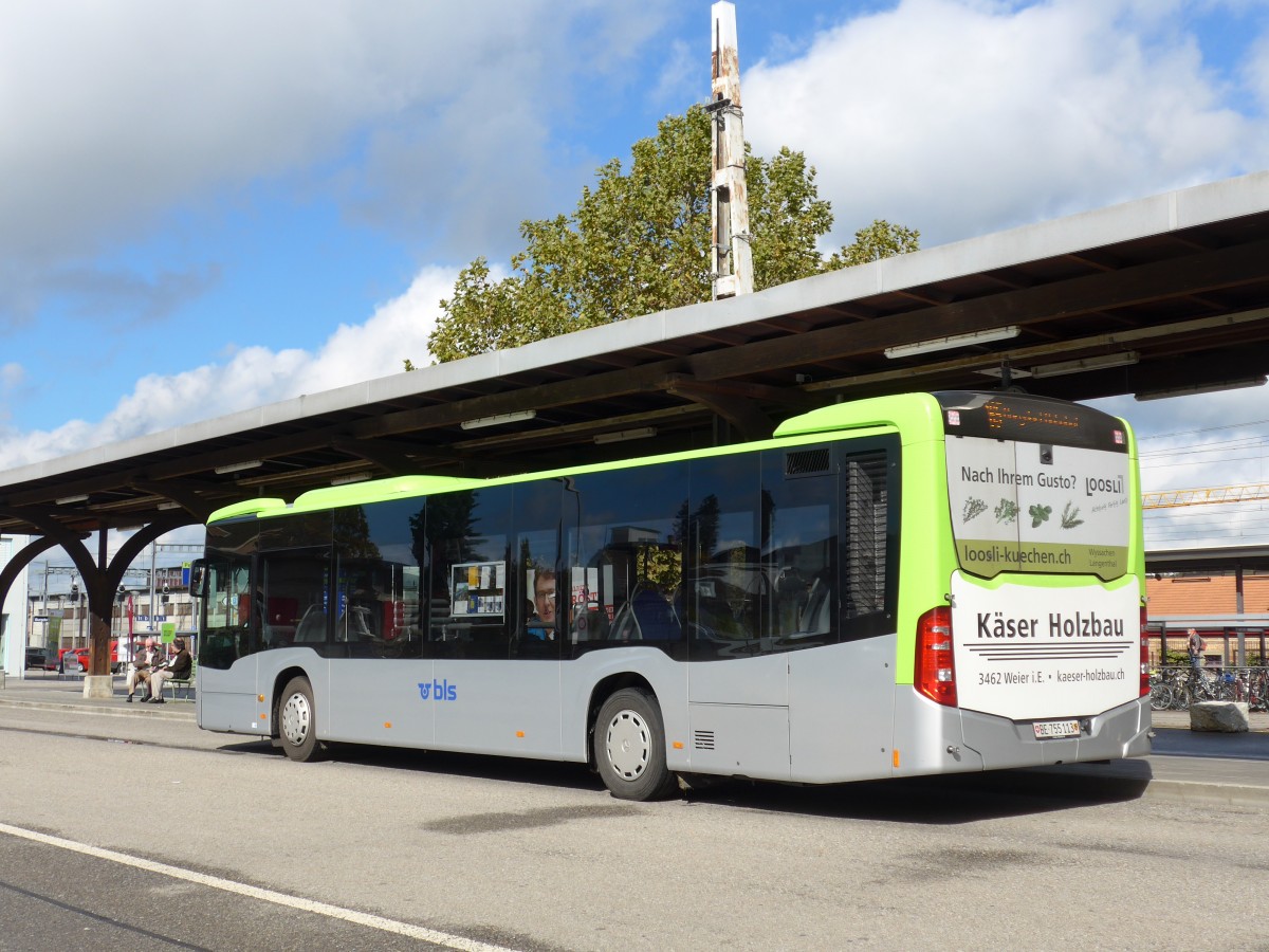 (165'938) - Busland, Burgdorf - Nr. 113/BE 755'113 - Mercedes am 4. Oktober 2015 beim Bahnhof Burgdorf