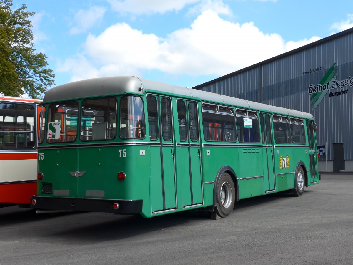 (165'973) - BVB Basel (RWB) - Nr. 75 - FBW/FHS am 4. Oktober 2015 in Burgdorf, kihof Ziegelgut