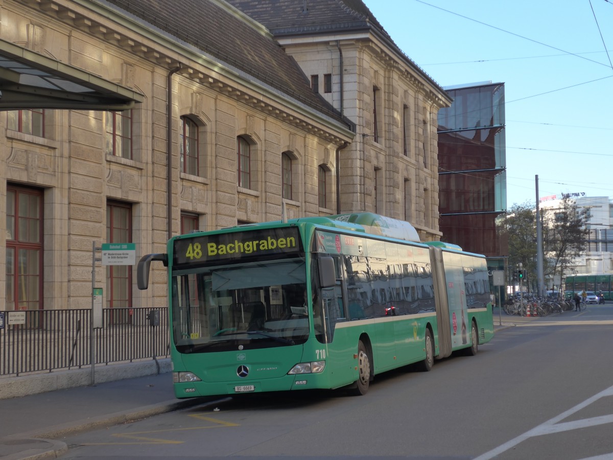 (167'385) - BVB Basel - Nr. 710/BS 6669 - Mercedes am 18. November 2015 beim Bahnhof Basel