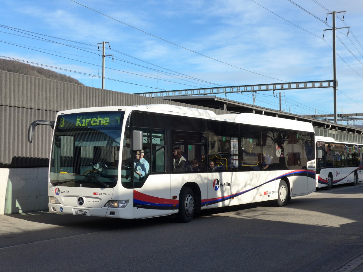 (167'414) - Limmat Bus, Dietikon - AG 370'318 - Mercedes (ex BDWM Bremgarten Nr. 18) am 19. November 2015 beim Bahnhof Rothrist