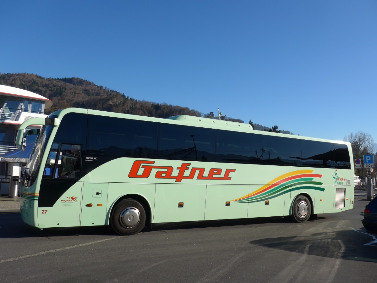 (167'596) - Gafner, Thun - Nr. 27/BE 34'105 - Temsa am 3. Dezember 2015 beim Bahnhof Thun