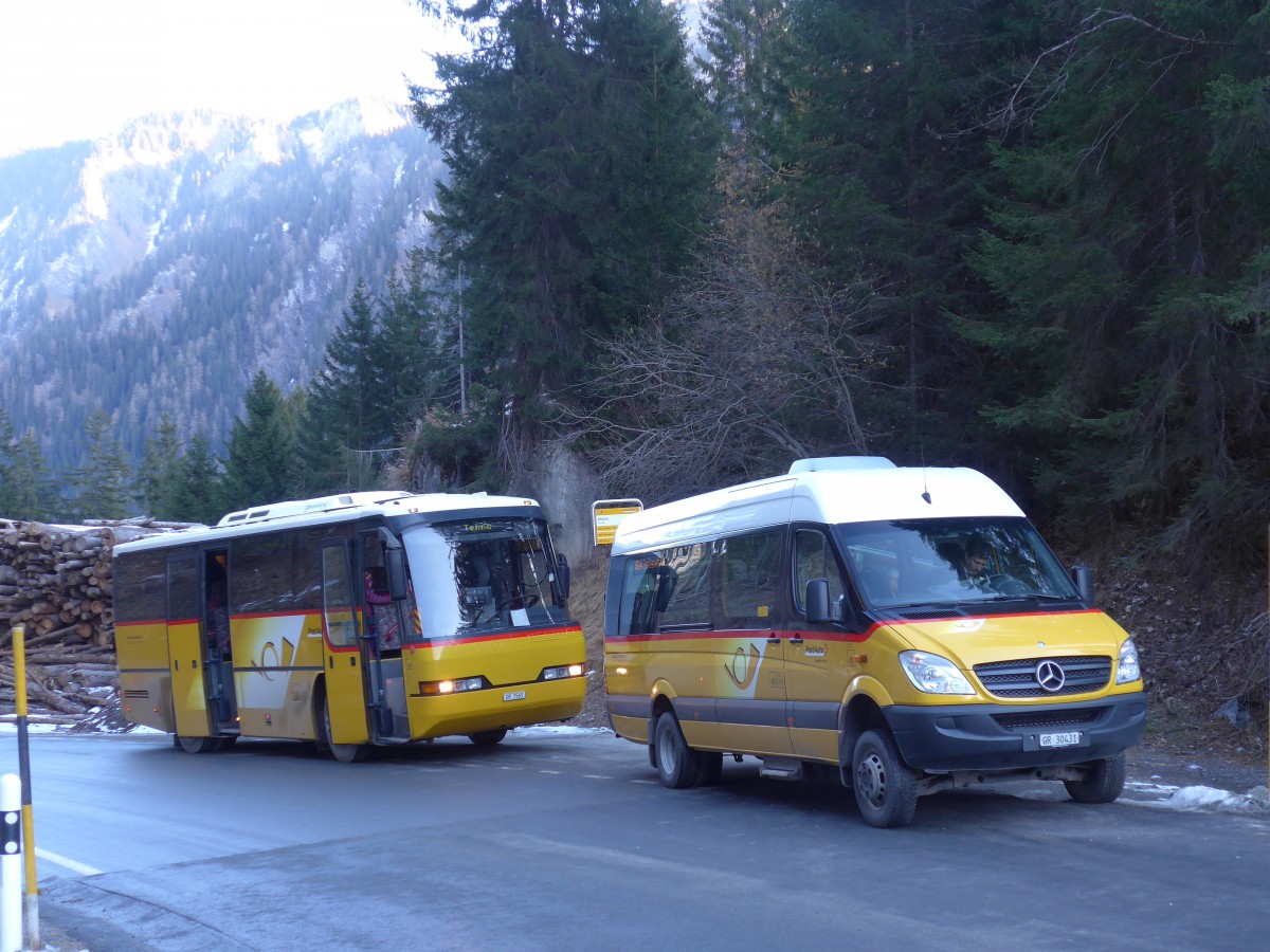 (167'632) - Buchli, Versam - GR 30'431 - Mercedes am 5. Dezember 2015 in Tenna, Abzweigung