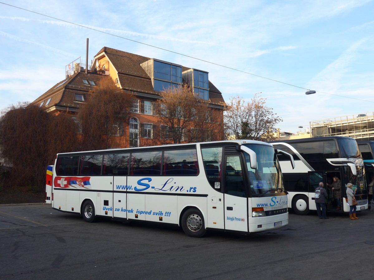 (168'117) - Aus Serbien: Belegija, Pozarevac - LO 031-JV - Setra am 29. Dezember 2015 in Zrich, Sihlquai