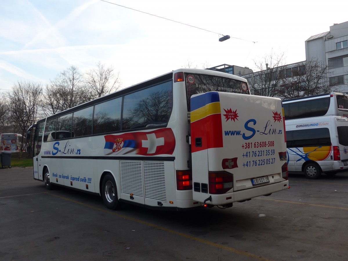 (168'124) - Aus Serbien: Belegija, Pozarevac - LO 031-JV - Setra am 29. Dezember 2015 in Zrich, Sihlquai