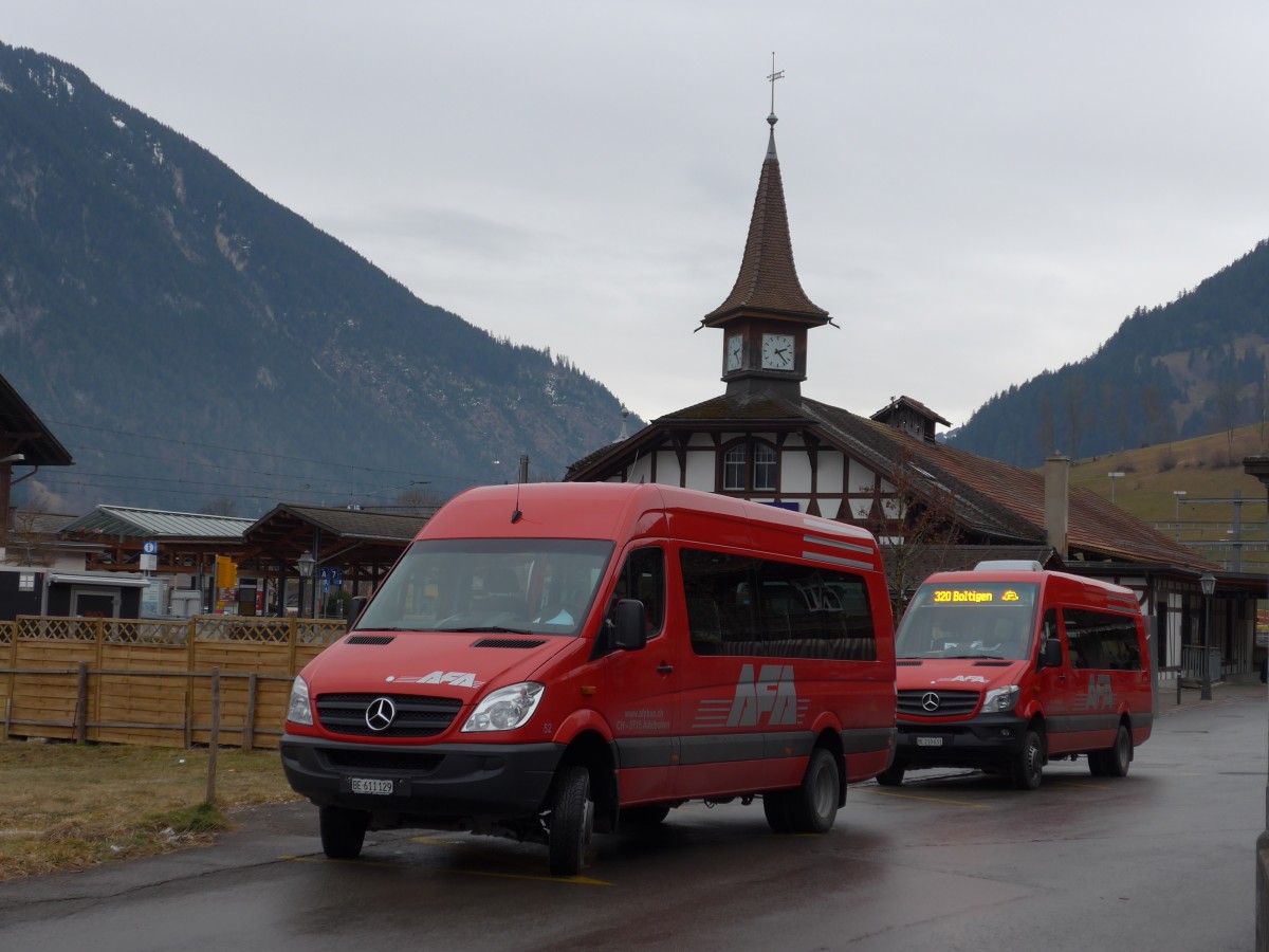 (168'164) - AFA Adelboden - Nr. 52/BE 611'129 - Mercedes am 31. Dezember 2015 beim Bahnhof Zweisimmen