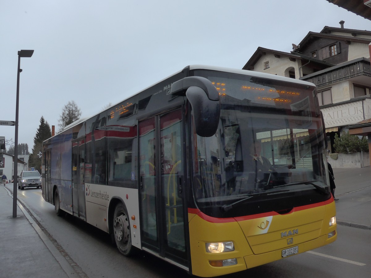 (168'287) - Bossi&Hemmi, Tiefencastel - GR 102'381 - MAN am 2. Januar 2016 in Lenzerheide, Voa Principale