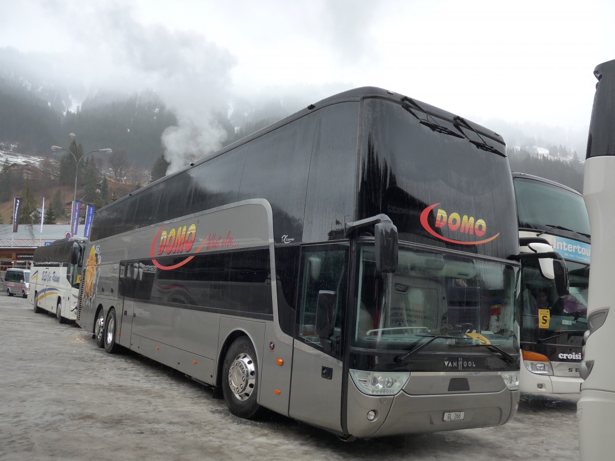 (168'367) - Domo, Glattbrugg - GL 266 - Van Hool am 9. Januar 2016 in Adelboden, ASB