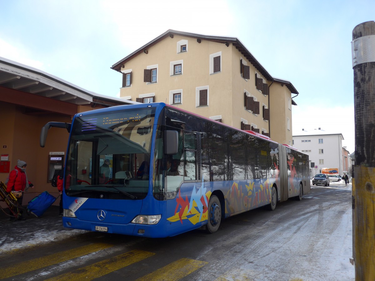 (168'526) - SBC Chur - Nr. 94/GR 156'994 - Mercedes am 23. Januar 2016 beim Bahnhof Samedan