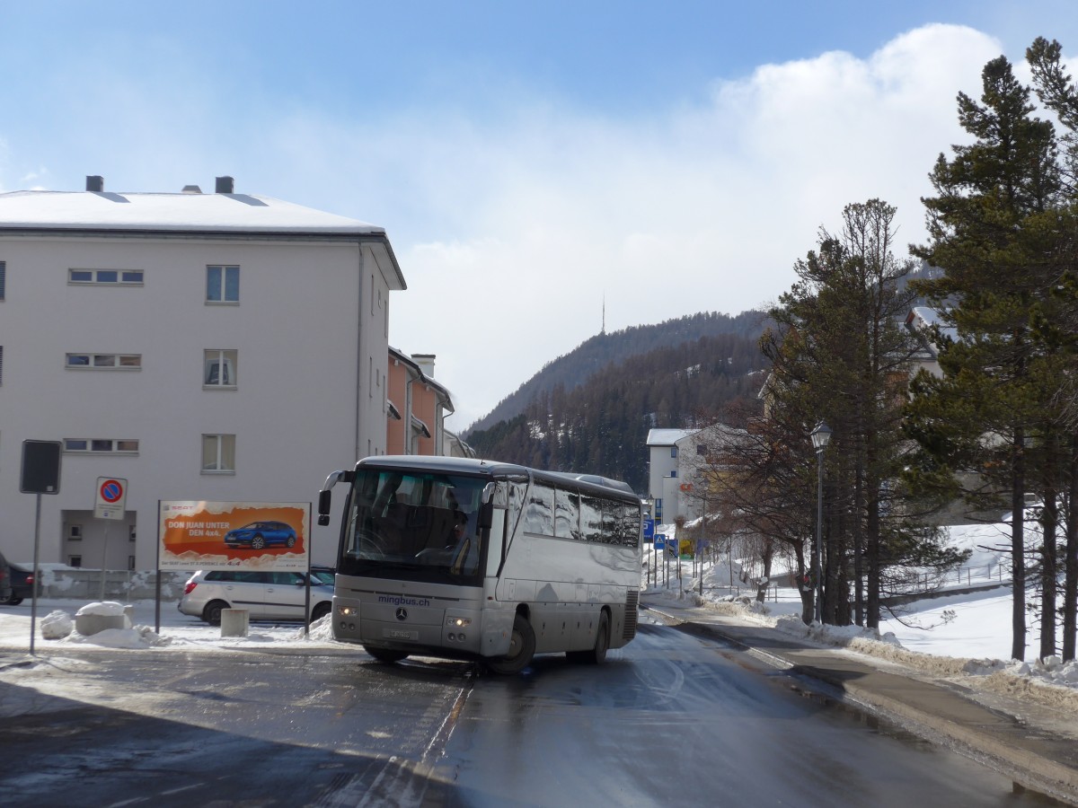 (168'527) - Ming, Sils-Maria - GR 162'599 - Mercedes am 23. Januar 2016 beim Bahnhof Samedan