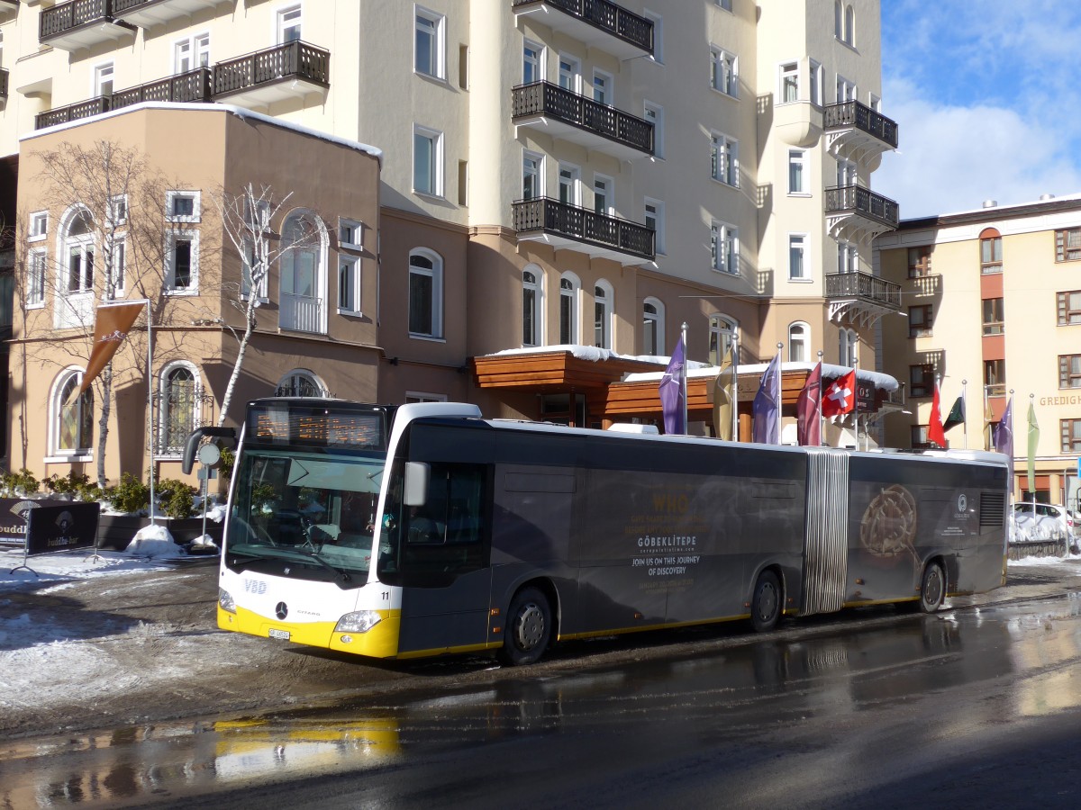 (168'538) - VBD Davos - Nr. 11/GR 46'524 - Mercedes am 23. Januar 2016 beim Bahnhof Davos Dorf