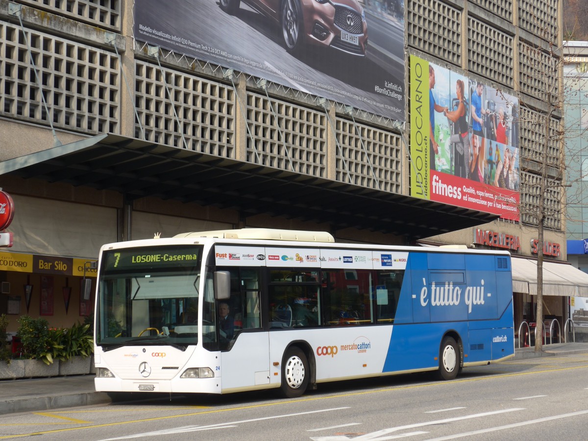 (168'632) - FART Locarno - Nr. 24/TI 312'424 - Mercedes am 6. Februar 2016 beim Bahnhof Locarno