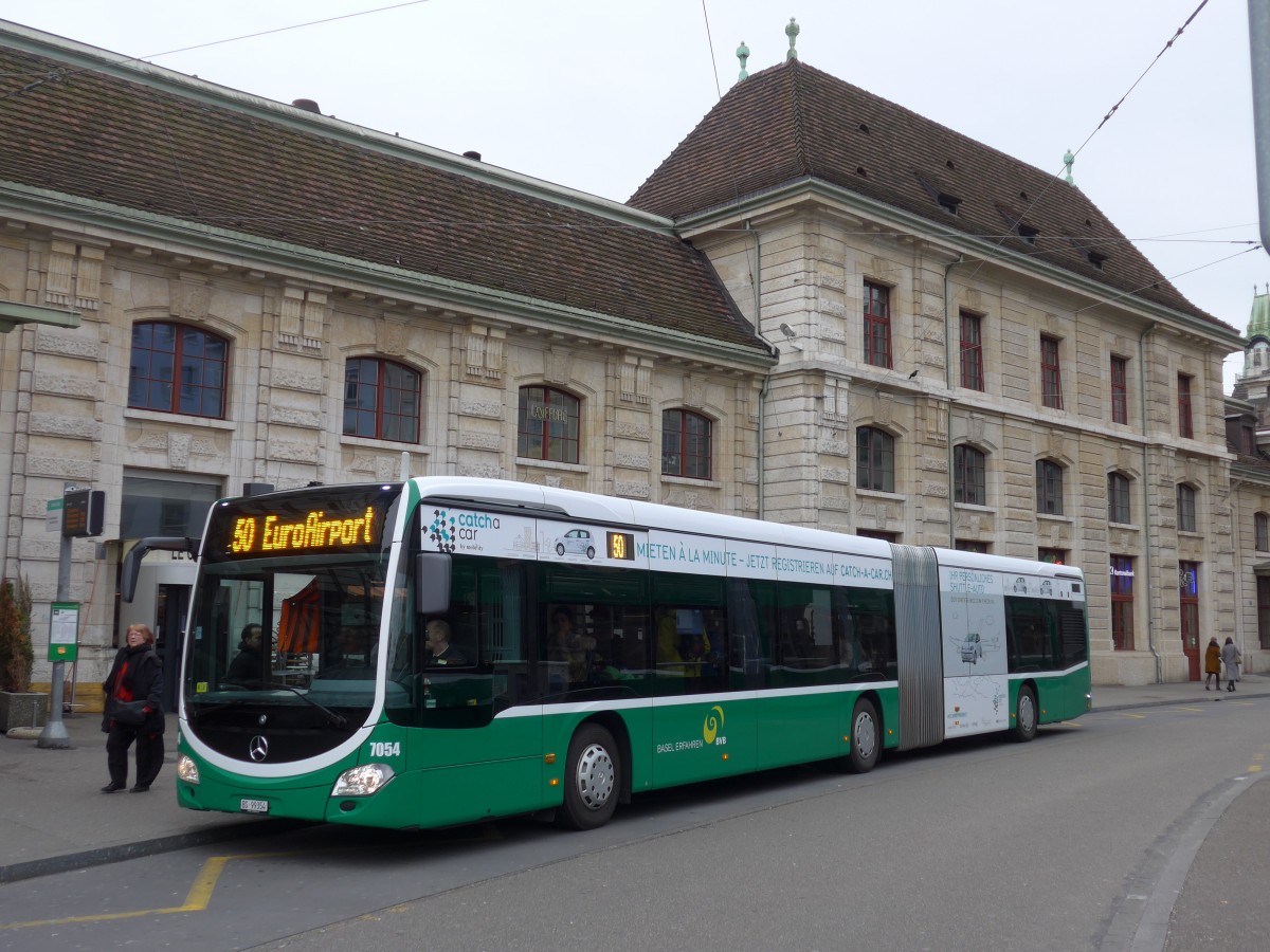 (168'736) - BVB Basel - Nr. 7054/BS 99'354 - Mercedes am 20. Februar 2016 beim Bahnhof Basel