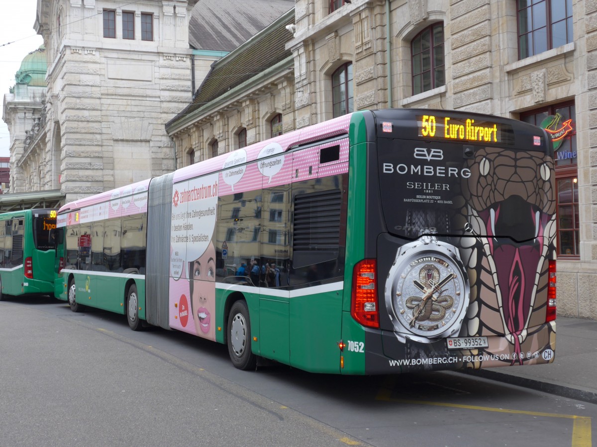 (168'752) - BVB Basel - Nr. 7052/BS 99'352 - Mercedes am 20. Februar 2016 beim Bahnhof Basel