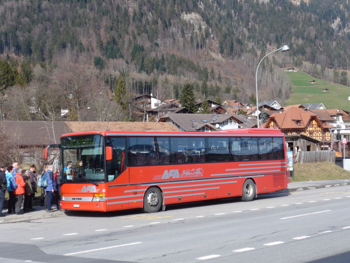 (168'842) - AFA Adelboden - Nr. 25/BE 26'702 - Setra (ex Nr. 12) am 22. Februar 2016 beim Bahnhof Frutigen