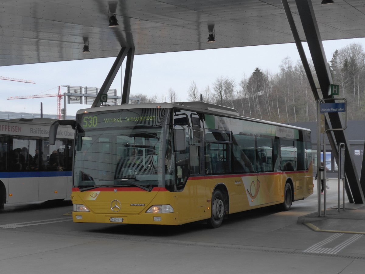 (168'901) - PostAuto Zrich - Nr. 151/ZH 579'070 - Mercedes (ex Nr. 7) am 24. Februar 2016 in Zrich, Flughafen