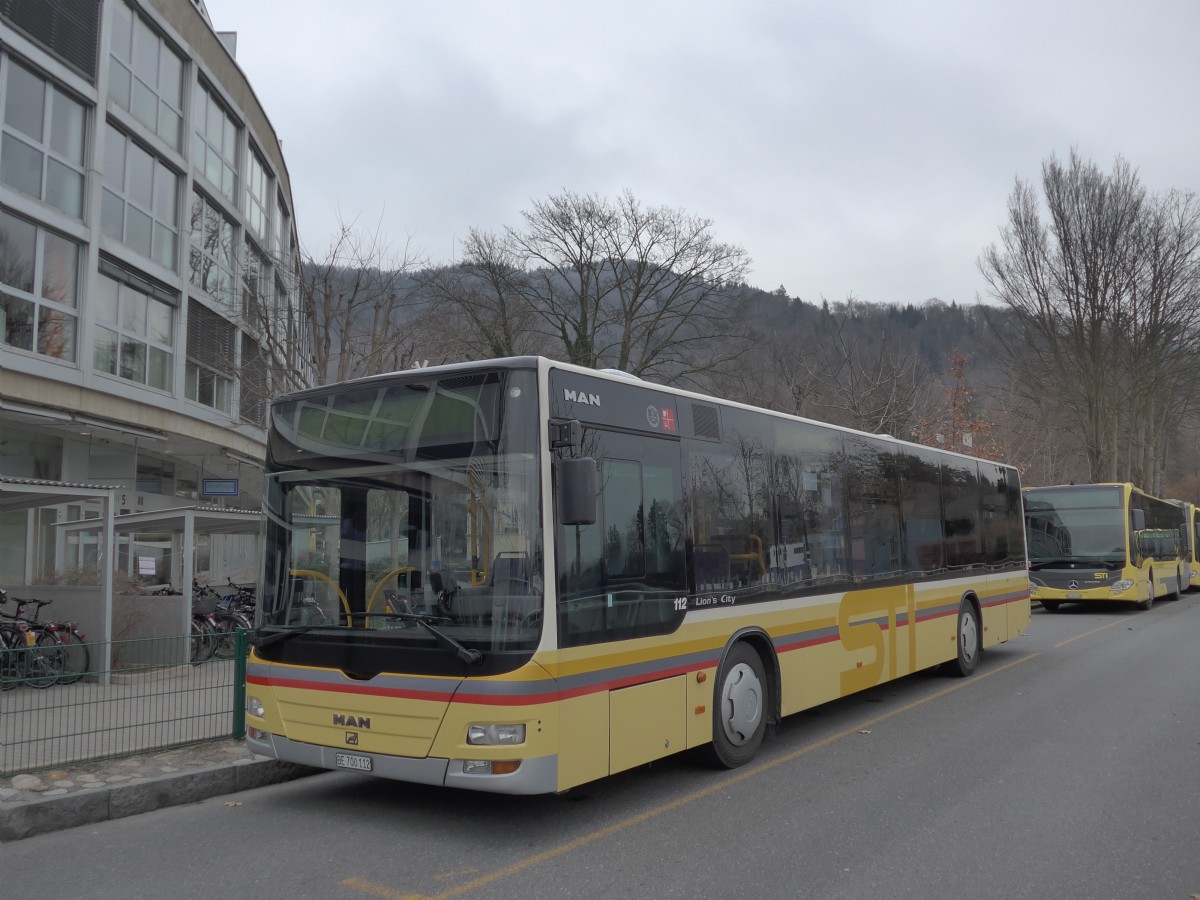 (169'011) - STI Thun - Nr. 112/BE 700'112 - MAN am 29. Februar 2016 bei der Schifflndte Thun