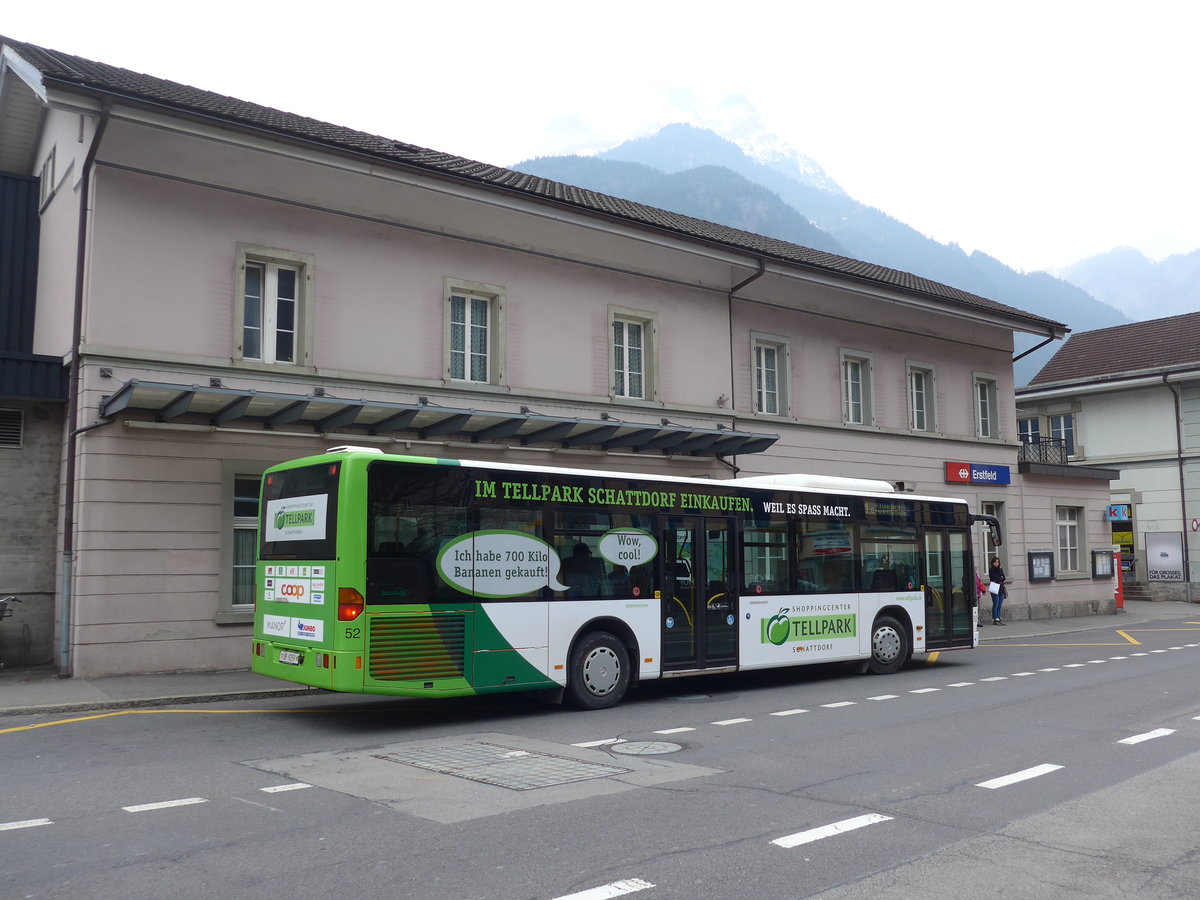 (169'431) - AAGU Altdorf - Nr. 52/UR 9259 - Mercedes am 25. Mrz 2016 beim Bahnhof Erstfeld