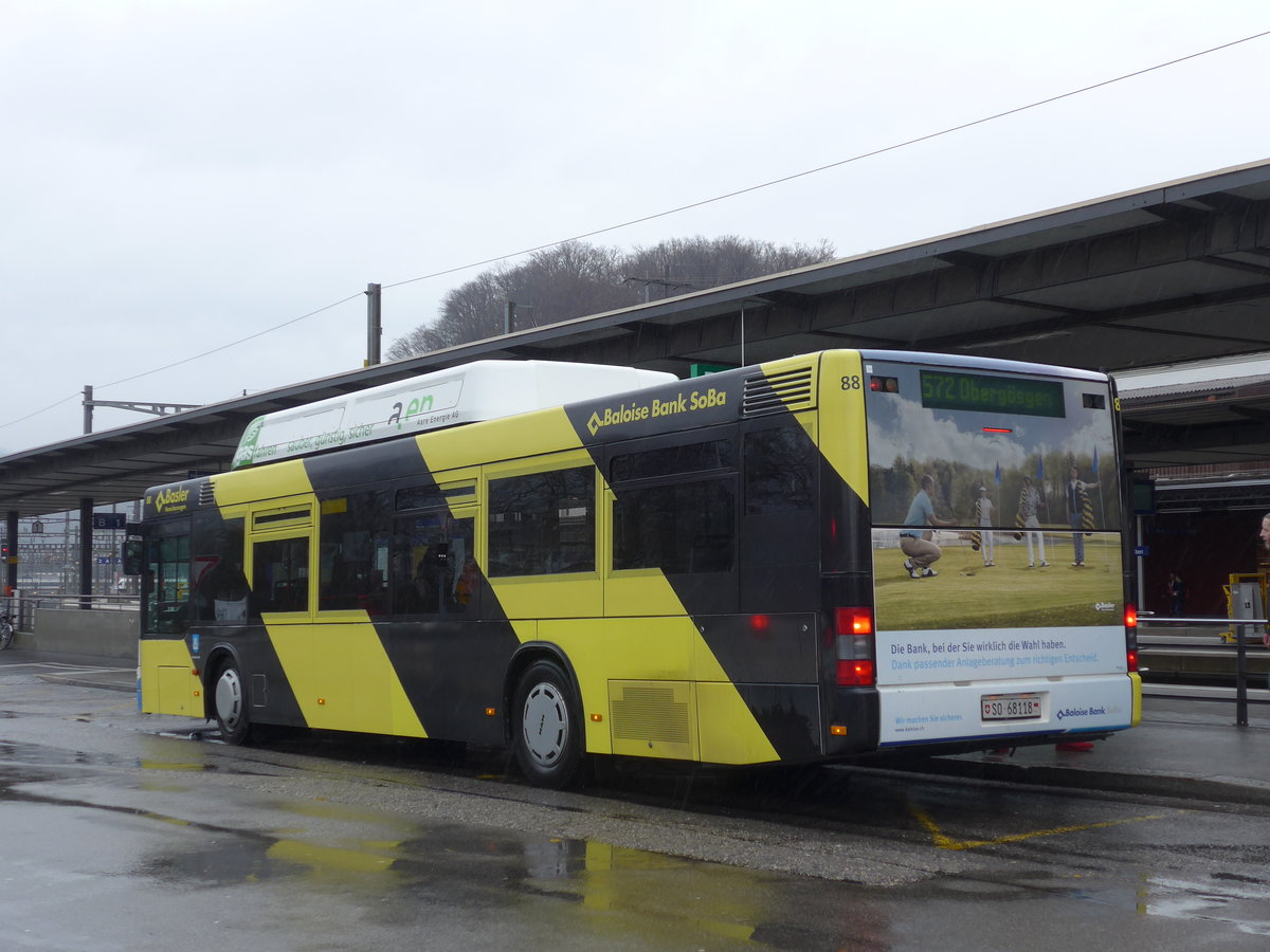 (169'498) - BOGG Wangen b.O. - Nr. 88/SO 68'118 - MAN am 25. Mrz 2016 beim Bahnhof Olten