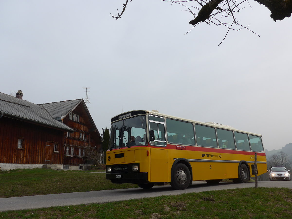 (169'641) - Bernair, Mnsingen - BE 651'182 - Saurer/Tscher (ex Schebath, Lauerz; ex Albin, Fllanden; ex Heim, Flums) am 2. April 2016 bei Teufen