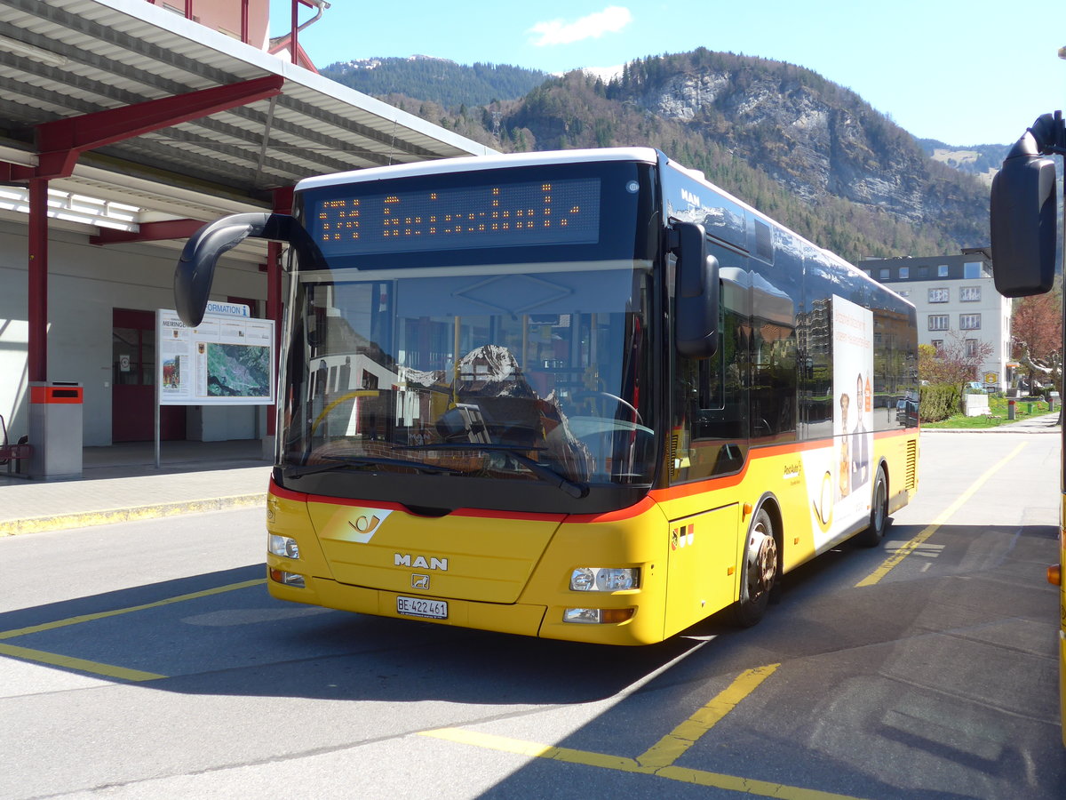 (169'820) - AVG Meiringen - Nr. 61/BE 422'461 - MAN/Gppel am 11. April 2016 in Meiringen, Postautostation