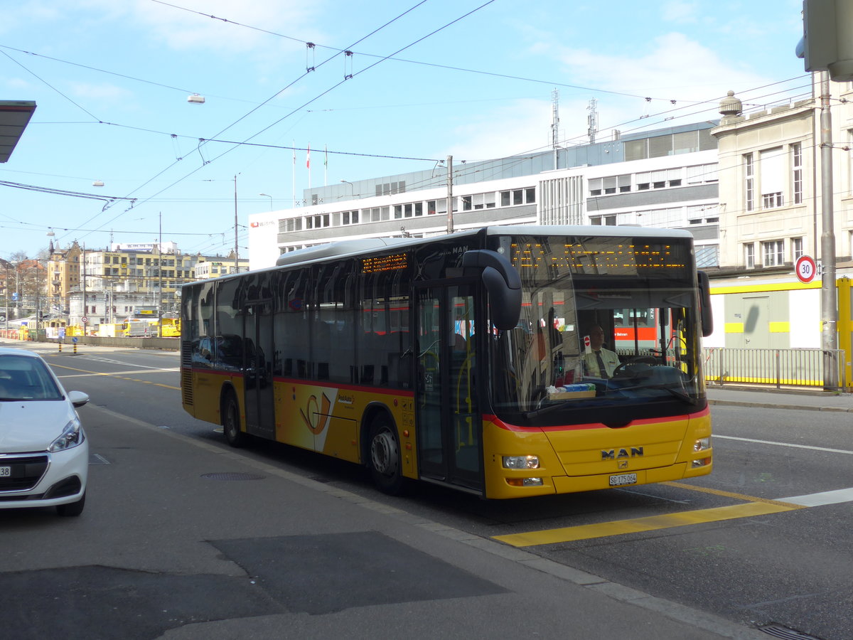 (169'884) - Schwizer, Goldach - SG 175'064 - MAN am 12. April 2016 beim Bahnhof St. Gallen (prov. Haltestelle)