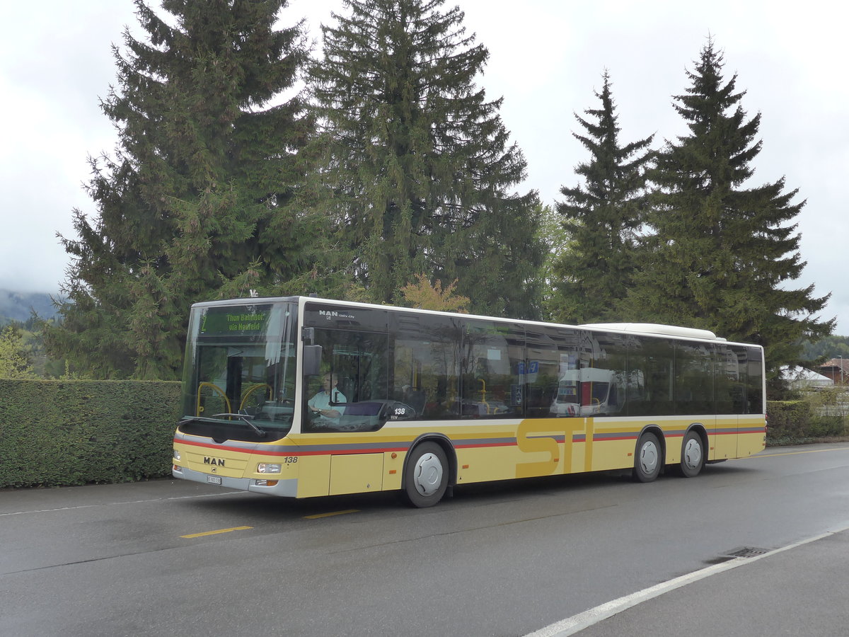 (170'325) - STI Thun - Nr. 138/BE 801'138 - MAN am 1. Mai 2016 in Thun, Schorenfriedhof