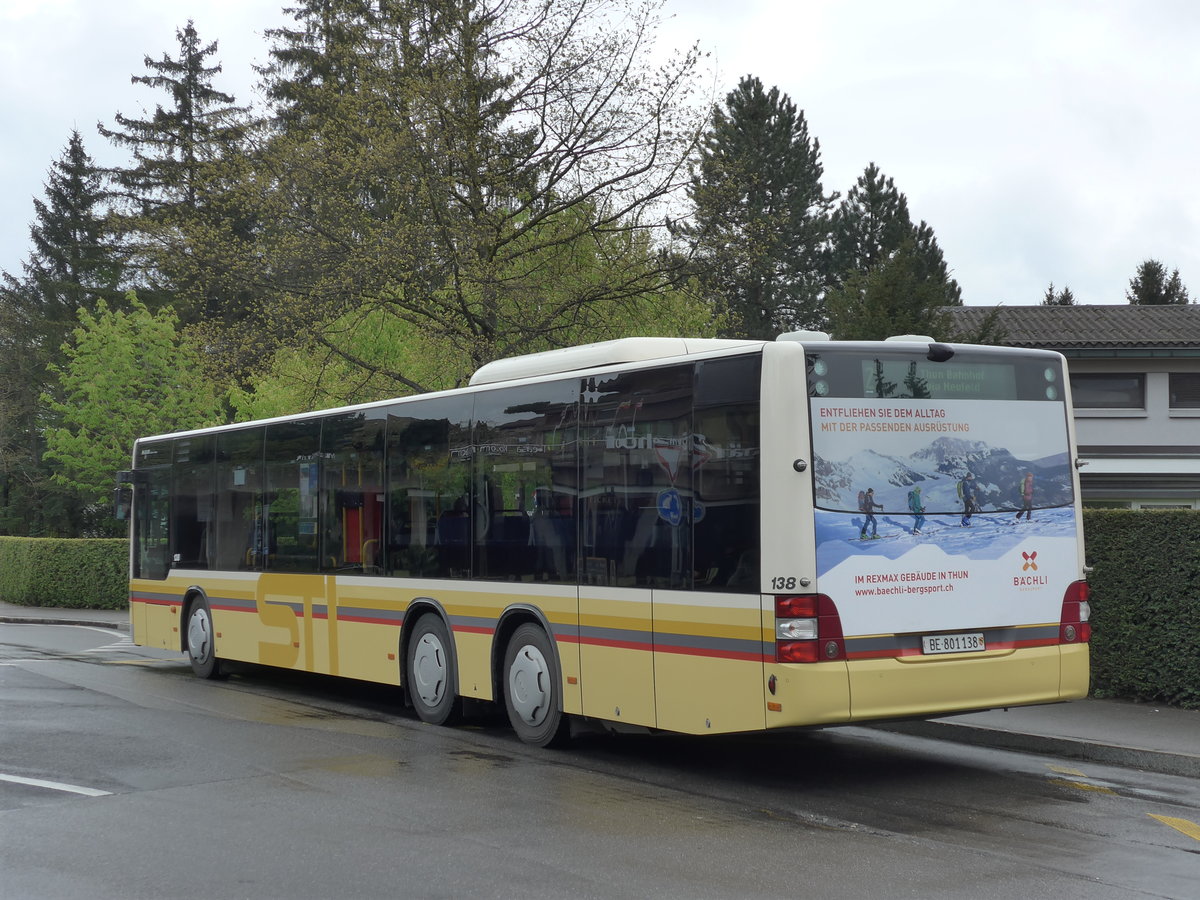 (170'326) - STI Thun - Nr. 138/BE 801'138 - MAN am 1. Mai 2016 in Thun, Schorenfriedhof