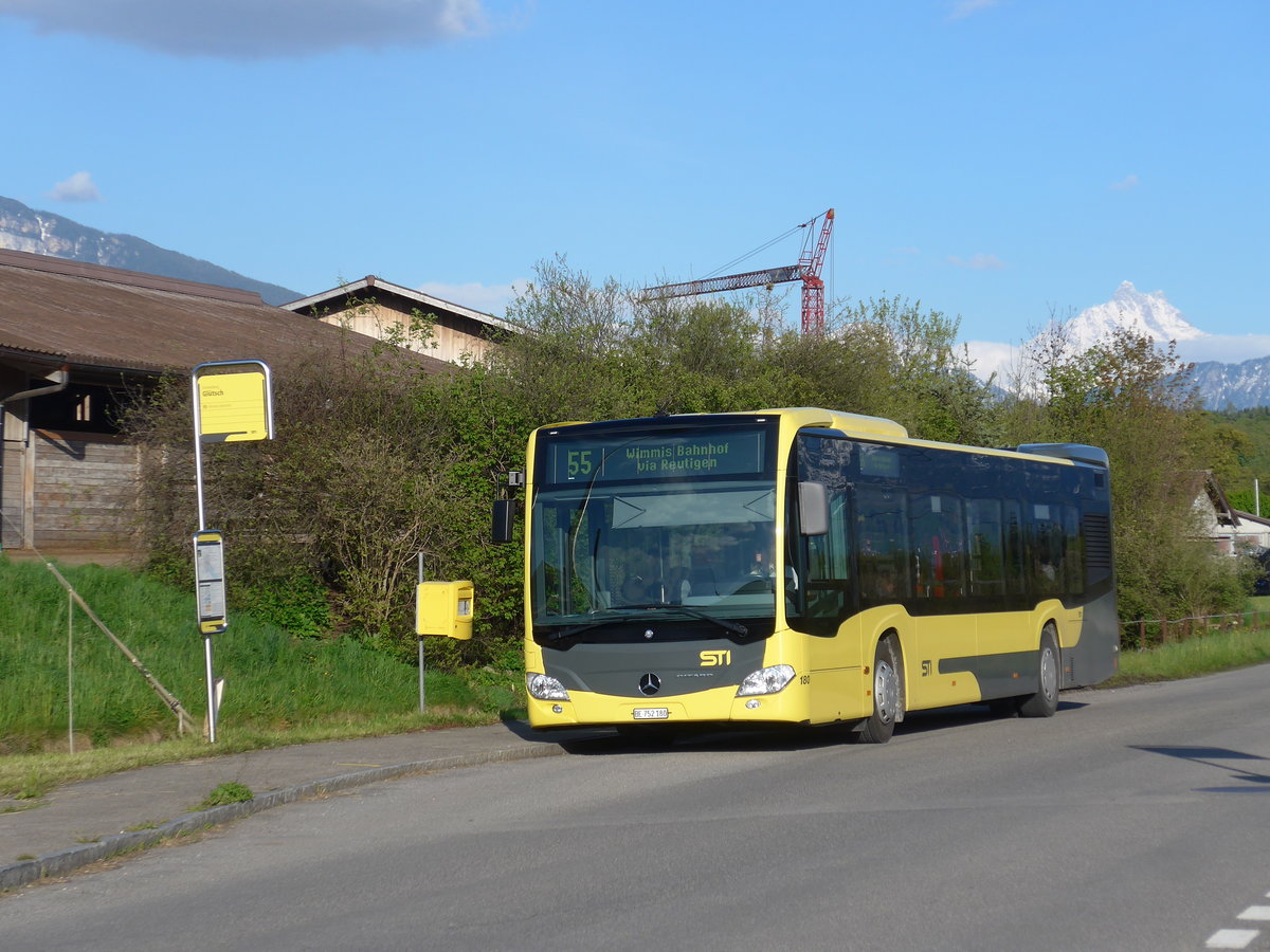 (170'340) - STI Thun - Nr. 180/BE 752'180 - Mercedes am 4. Mai 2016 in Zwieselberg, Gltsch