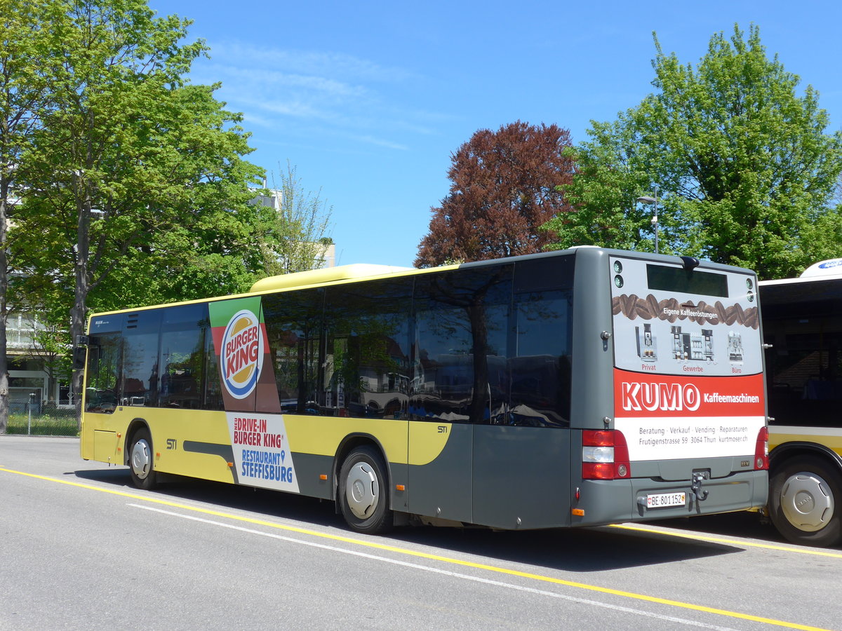 (170'377) - STI Thun - Nr. 152/BE 801'152 - MAN am 6. Mai 2016 bei der Schifflndte Thun