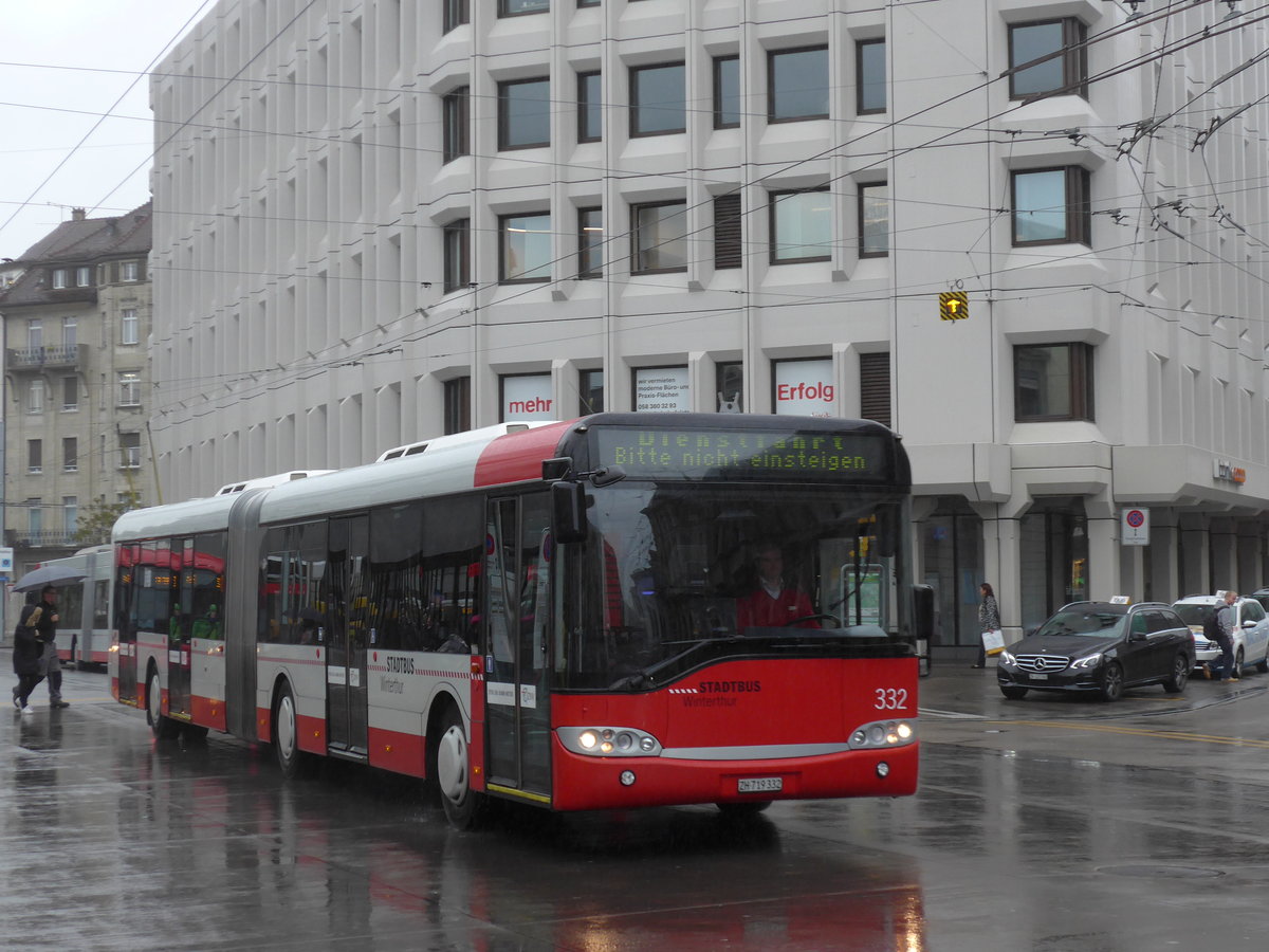 (170'483) - SW Winterthur - Nr. 332/ZH 719'332 - Solaris am 13. Mai 2016 beim Hauptbahnhof Winterthur