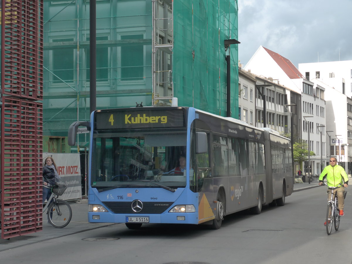 (171'041) - SWU Ulm - Nr. 116/UL-A 5116 - Mercedes am 19. Mai 2016 in Ulm, Rathaus Ulm