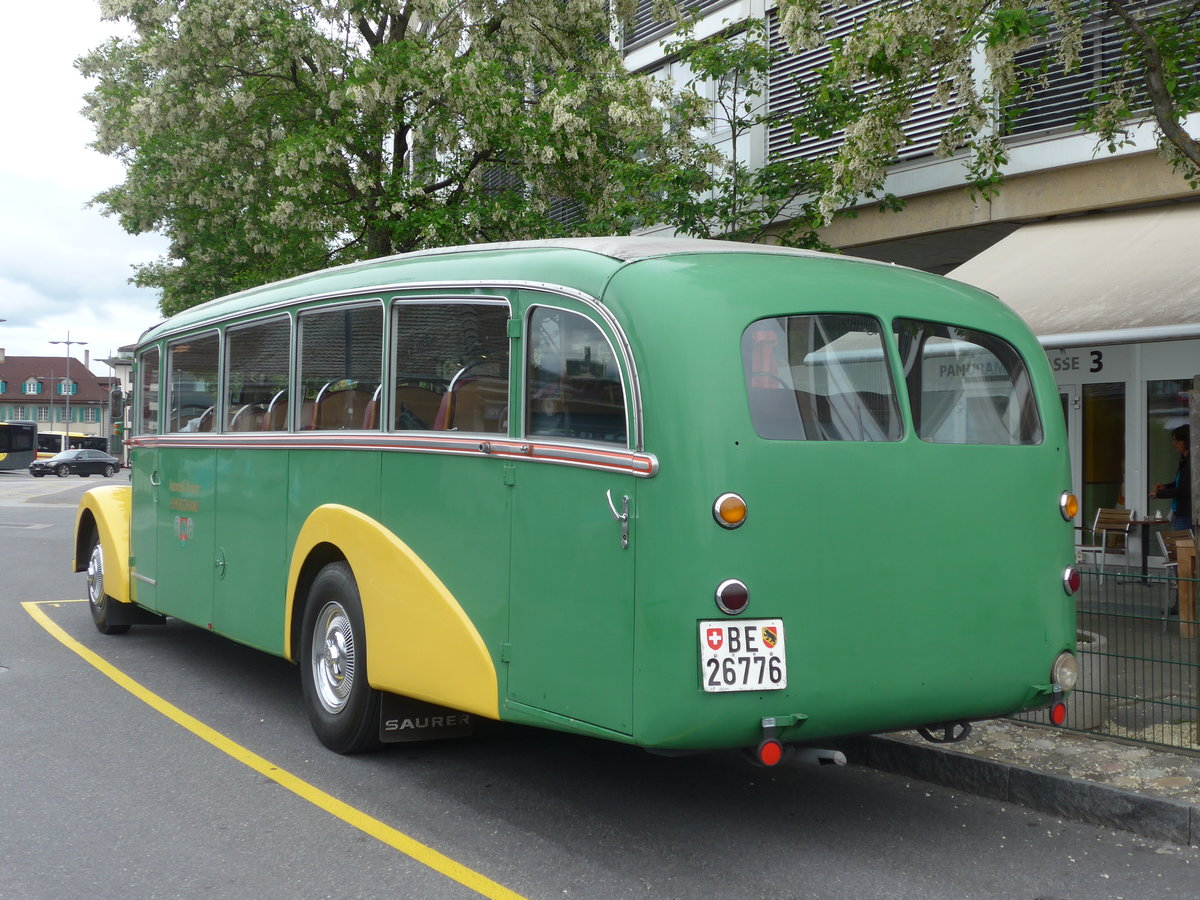 (171'537) - STI Thun - Nr. 15/BE 26'776 - Saurer/Gangloff (ex AvH Heimenschwand Nr. 5) am 31. Mai 2016 bei der Schifflndte Thun