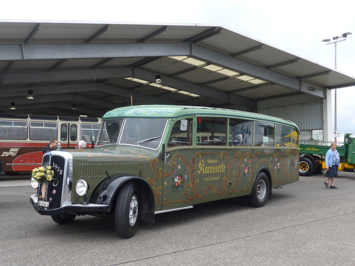 (171'589) - Lorenz, Lyssach - BE 2548 U - Saurer/Saurer (ex Geiger, Adelboden Nr. 8; ex P 1997) am 4. Juni 2016 in Lyssach, Garage