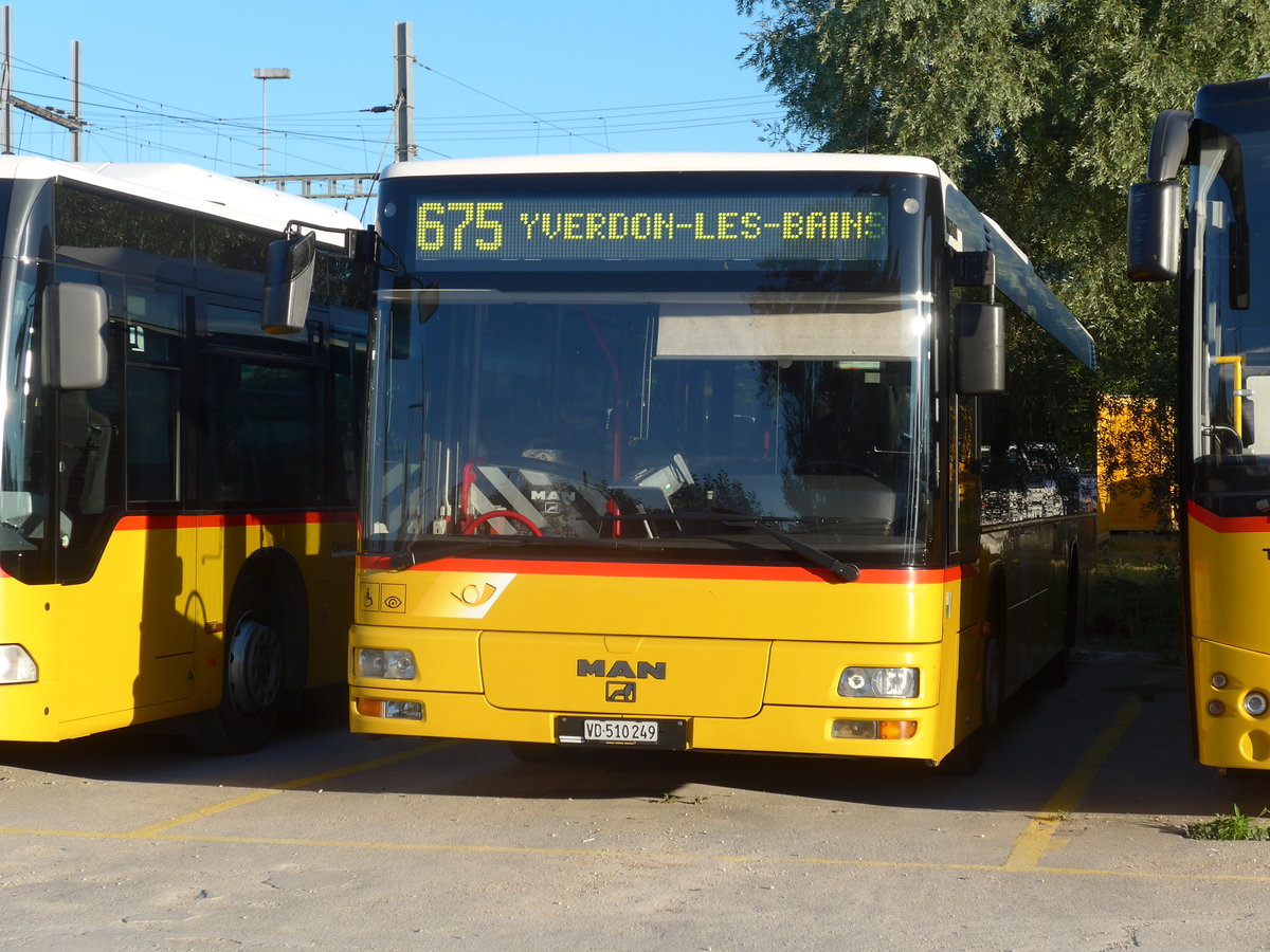 (172'792) - CarPostal Ouest - VD 510'249 - MAN (ex P 25'587) am 10. Juli 2016 in Yverdon, Garage