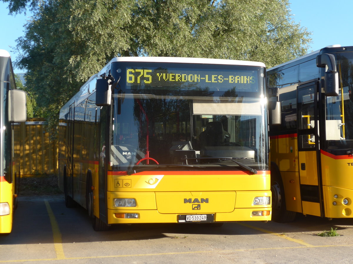 (172'793) - CarPostal Ouest - VD 510'249 - MAN (ex P 25'587) am 10. Juli 2016 in Yverdon, Garage