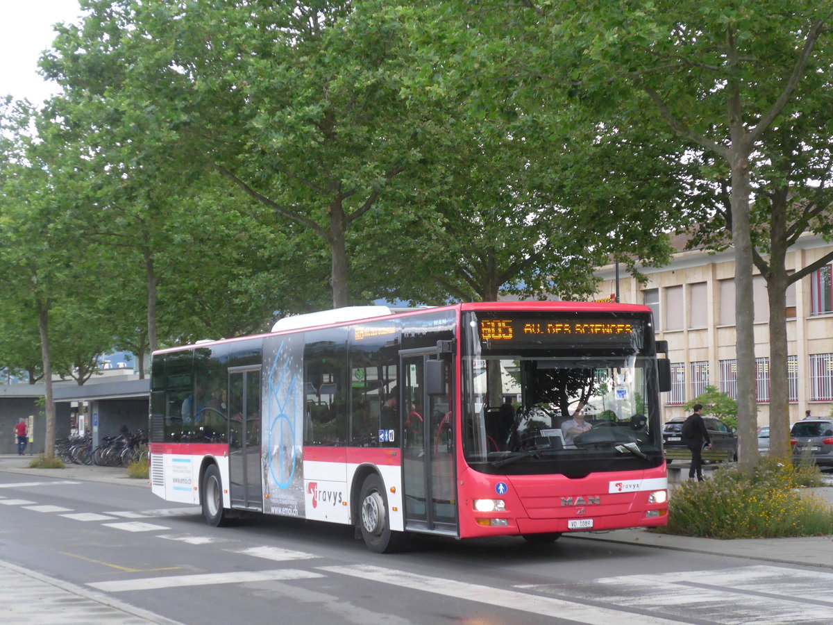 (172'887) - TRAVYS Yverdon - VD 1089 - MAN am 13. Juli 2016 beim Bahnhof Yverdon