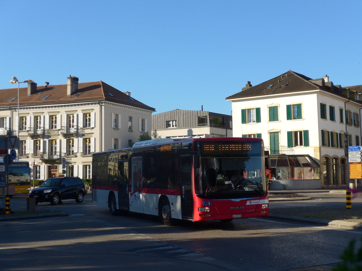 (173'135) - TRAVYS Yverdon - VD 178'779 - MAN am 19. Juli 2016 beim Bahnhof Yverdon